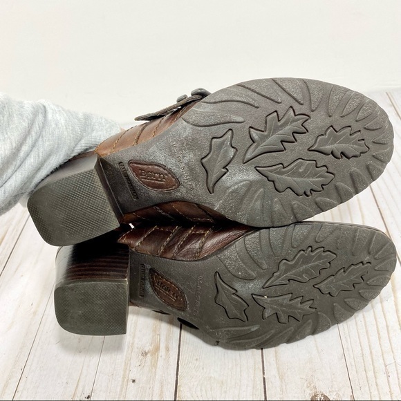 Born Brown Leather Slip-on Heeled Mules 7 / 38 - Picture 5 of 12